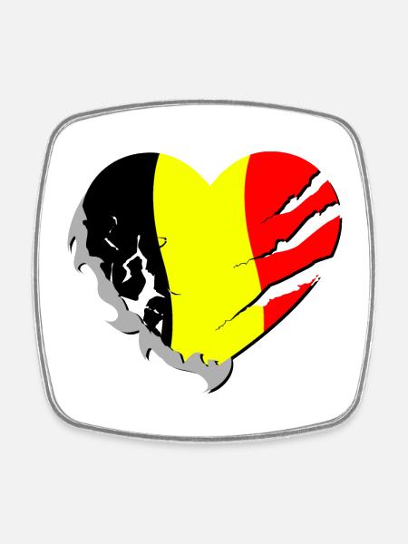 Belgie - Belgium - Belgium - Square fridge magnet - white