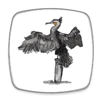 cormoran - Magnet carré - blanc - Devant