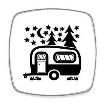 Lustige Camping Zitate, Wohnwagen - Viereckiger Kühlschrankmagnet - Weiß - Vorne