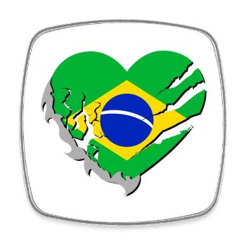 Brasil - Brazil - Square fridge magnet - white - Front