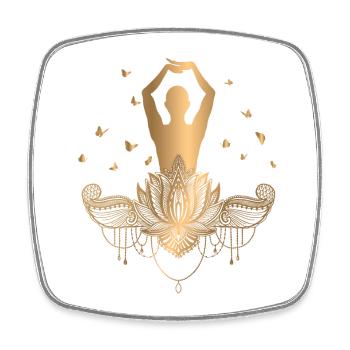 La méditation Or Yoga Zen Papillons cadeau - Magnet carré - blanc - Devant