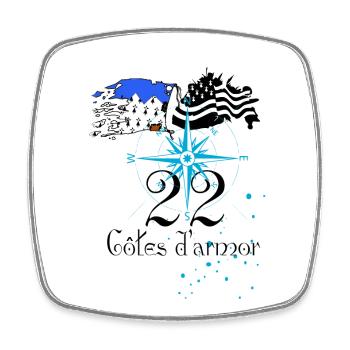 Armor ribs - Square fridge magnet - white - Front