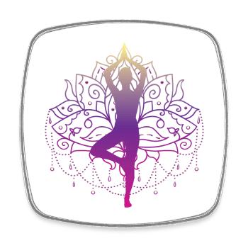 Yoga Arbre Zen Mandala Méditation Namaste cadeau - Magnet carré - blanc - Devant