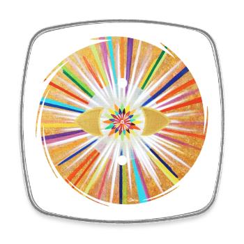 Stargate Rainbow Light Power around Sonja Ariel - Square fridge magnet - white - Front