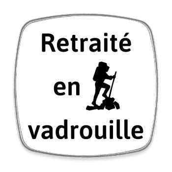 retraité en vadrouille randonnée randonneur - Magnet carré - blanc - Devant
