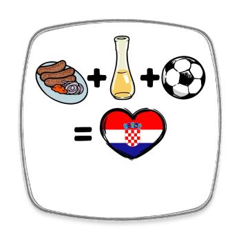 Flagge Fussball Herz Kroatien - Viereckiger Kühlschrankmagnet - Weiß - Vorne