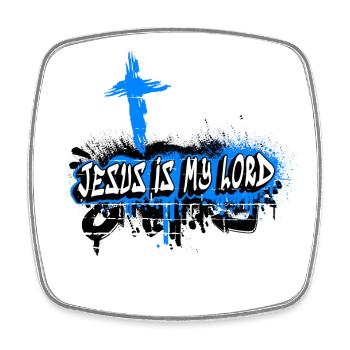 Jesus ist mein Lord Design - Viereckiger Kühlschrankmagnet - Weiß - Vorne