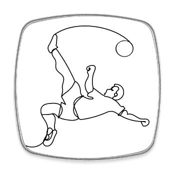 Fußball One Line Art - Viereckiger Kühlschrankmagnet - Weiß - Vorne