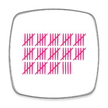 69 birthday tally sheet - 69 years old - Square fridge magnet - white - Front