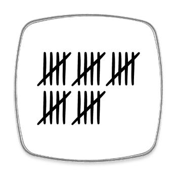 25 birthday tally sheet - 25 years old - Square fridge magnet - white - Front
