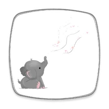 Elephant - Magnet carré - blanc - Devant