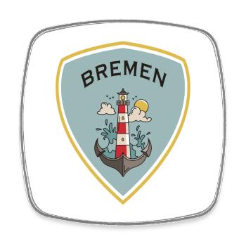 Crête du phare de Brême - Magnet carré - blanc - Devant