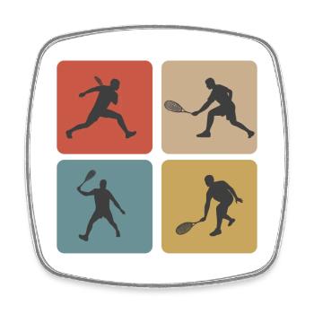 Squash Sport Design - Viereckiger Kühlschrankmagnet - Weiß - Vorne