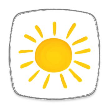 Sun - Square fridge magnet - white - Front