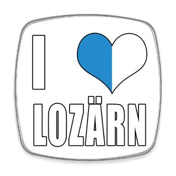 i love Lozärn Luzern Liebe Herz Schweiz Geschenk - Viereckiger Kühlschrankmagnet - Weiß - Vorne