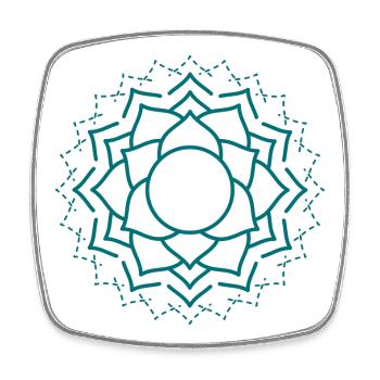 Kompliziertes Mandala Blumenmuster - Viereckiger Kühlschrankmagnet - Weiß - Vorne