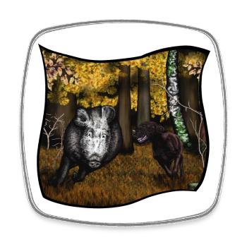Push Hunt - Square fridge magnet - white - Front