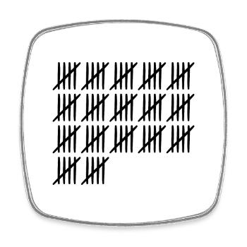 85 birthday tally sheet - 85 years old - Square fridge magnet - white - Front