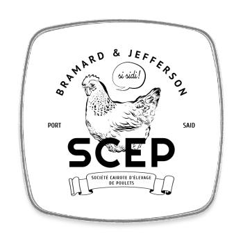 SCEP Poster - OSS 117, parodie film Lucien Bramard - Magnet carré - blanc - Devant