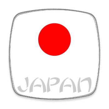 FLAG. JAPAN. JAPAN. ASIA. ASIAN. SPORT - Square fridge magnet - white - Front