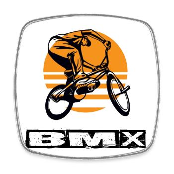 BMX - Viereckiger Kühlschrankmagnet - Weiß - Vorne