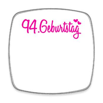 94 Geburtstag Gästebuch 94 Jahre Geschenk - Viereckiger Kühlschrankmagnet - Weiß - Vorne