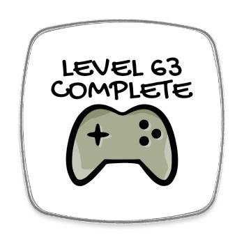 63rd birthday - 63 years gift - Square fridge magnet - white - Front