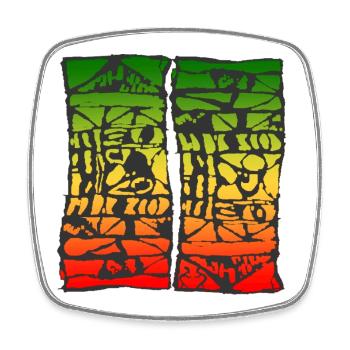 reggae 2907 - Square fridge magnet - white - Front