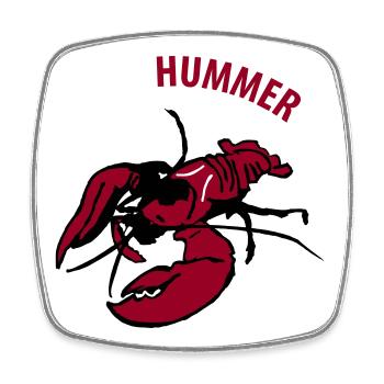 Hummer - Viereckiger Kühlschrankmagnet - Weiß - Vorne