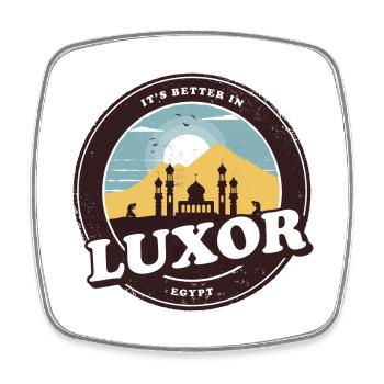 Luxor Ägypten Vintage Moschee Design - Viereckiger Kühlschrankmagnet - Weiß - Vorne