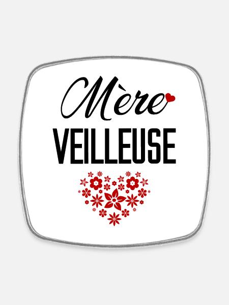 Mère Veilleuse - Magnet carré - blanc