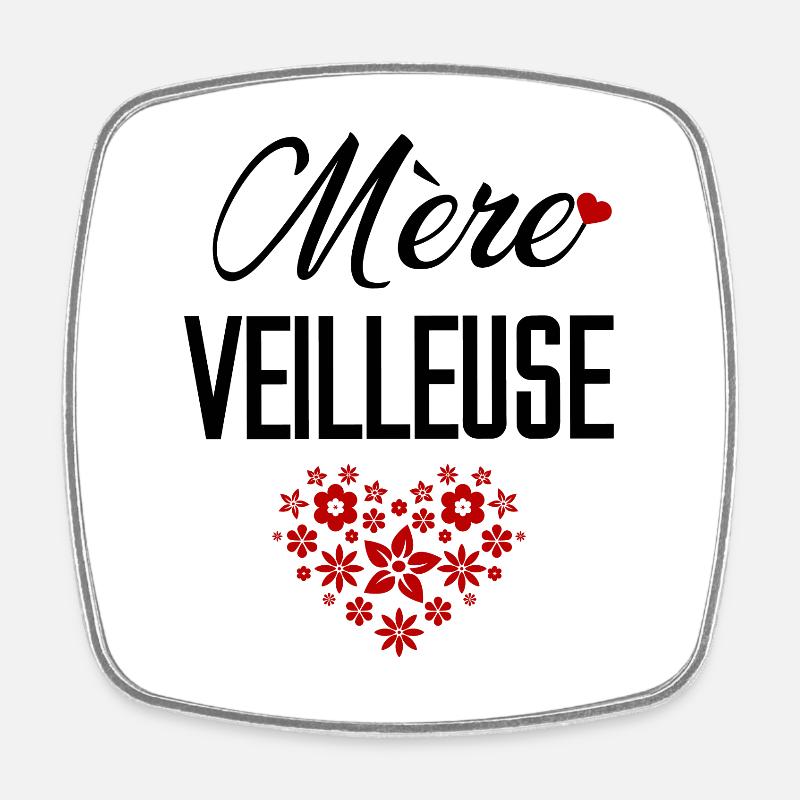 Mère Veilleuse - Magnet carré - blanc