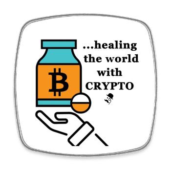 Bitcoin Icon Meme - Viereckiger Kühlschrankmagnet - Weiß - Vorne