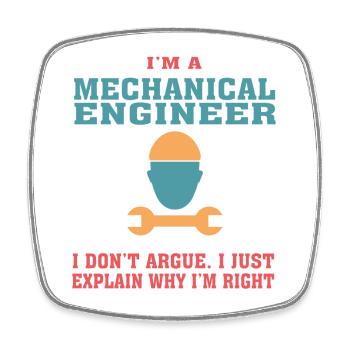 Lustiges Maschinenbau-Zitat für Mechanical - Viereckiger Kühlschrankmagnet - Weiß - Vorne