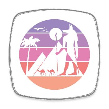 Mythische Silhouette - Anubis - Viereckiger Kühlschrankmagnet - Weiß - Vorne