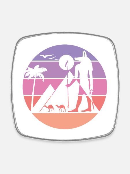 Mythical Silhouette - Anubis - Square fridge magnet - white