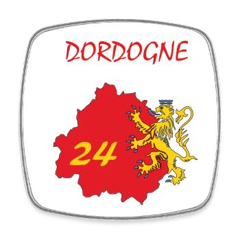 Dordogne - Viereckiger Kühlschrankmagnet - Weiß - Vorne