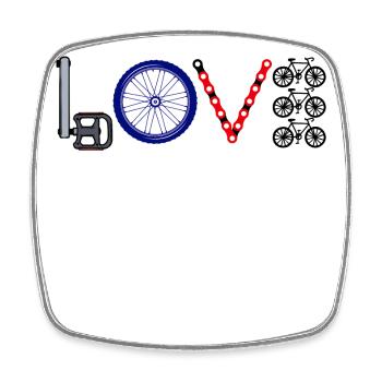 Liebe Fahrrad Rad - Viereckiger Kühlschrankmagnet - Weiß - Vorne