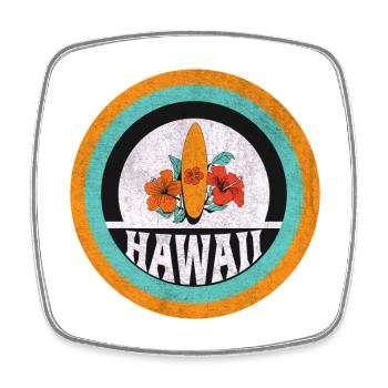 Hawaii Surf Vintage Design - Viereckiger Kühlschrankmagnet - Weiß - Vorne