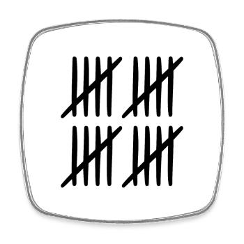 20th birthday tally sheet 20 years old - Square fridge magnet - white - Front