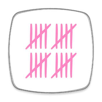 20th birthday tally sheet 20 years old - Square fridge magnet - white - Front