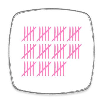 55th birthday tally sheet 55 years old - Square fridge magnet - white - Front