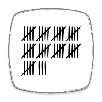 48th birthday tally sheet 48 years old - Square fridge magnet - white - Front