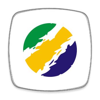 Brazil Colors Flag Flag - Square fridge magnet - white - Front