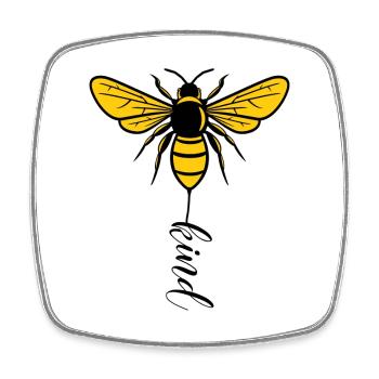 Cool Bee Kind Be Kind Hippie Soul - Viereckiger Kühlschrankmagnet - Weiß - Vorne