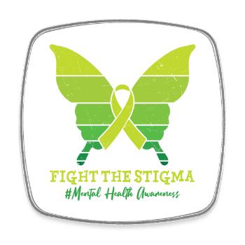 Fight The Stigma Mental Health Awareness - Square fridge magnet - white - Front