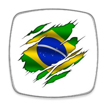 Brasil - Brazil - Square fridge magnet - white - Front