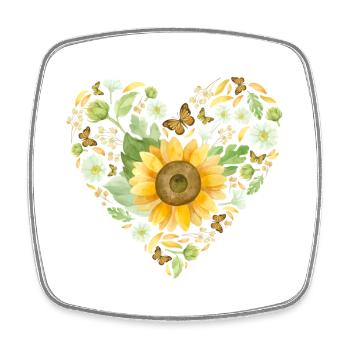 Sonnenblumen Herz Herbst Blüten Outfit Shirt - Viereckiger Kühlschrankmagnet - Weiß - Vorne