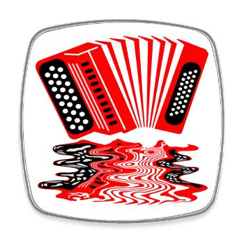 Musique de musicien d’accordéon - Magnet carré - blanc - Devant