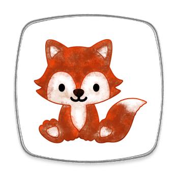 petit renard bébé mignon pour les enfants - Magnet carré - blanc - Devant
